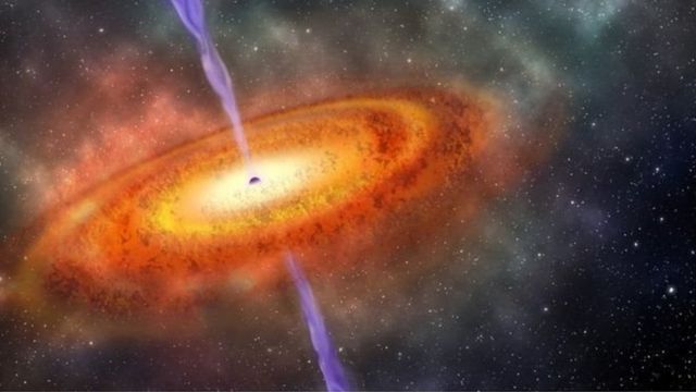 Ilustración de un agujero negro supermasivo Ilustración: NASA