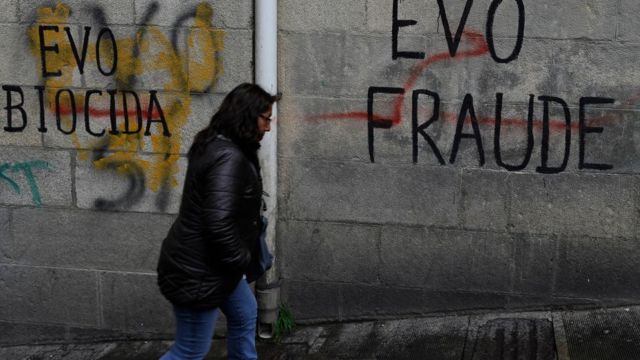 Grafitti contra Evo Morales