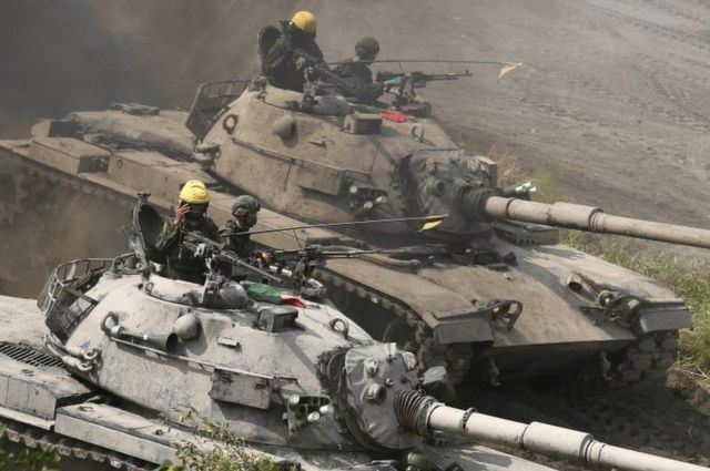 Танки M60A3 на маневрах 16 сентября 2021 года