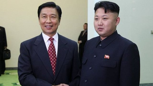 中国国家副主席和朝鲜领导人金正恩