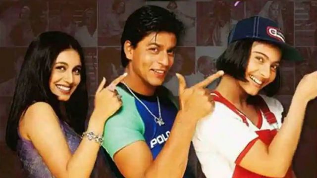 Jilayaasha ugu muhiimsan filimka Kuch Kuch Hota Hai, Rani Mukerji (bidix) Shahrukh Khan iyo Kajol