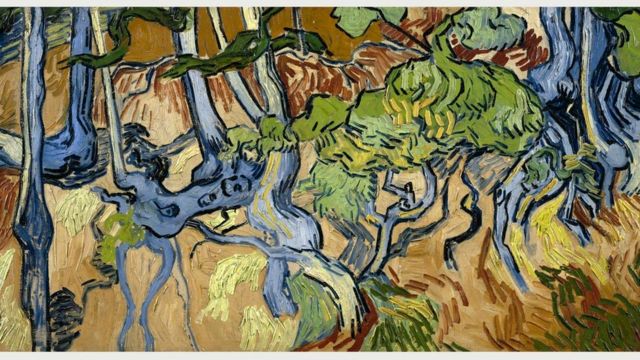 "Корни деревьев" Ван Гога - сложное "сплошное" полотно без какого-либо определенного акцента