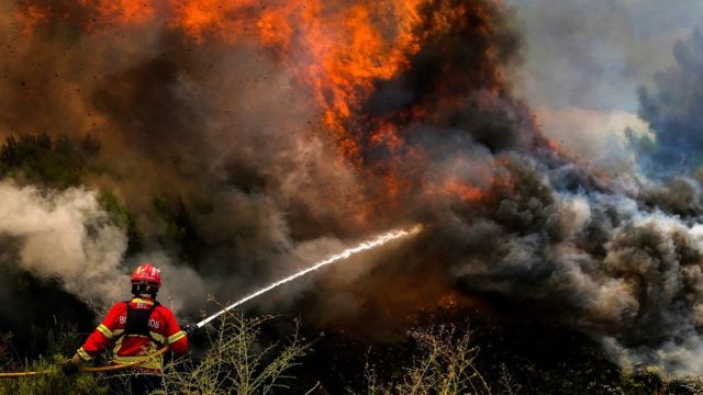 O mapa do calor marca Portugal, Espanha e França a vermelho, Foto-legenda