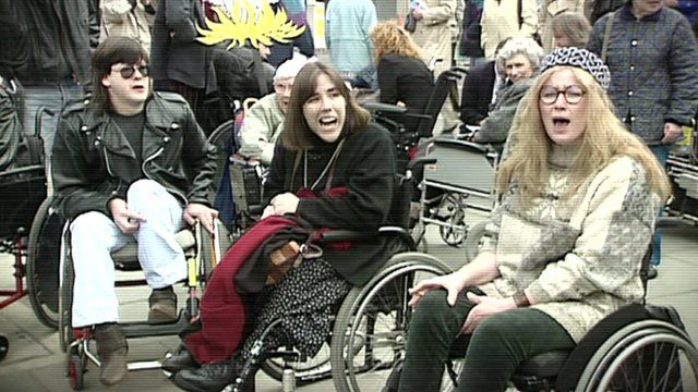 Disability protest in the 90s