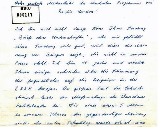 Karl-Heinz Borchardt's first letter