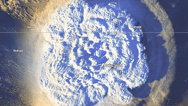 Satellite image of the volcano.