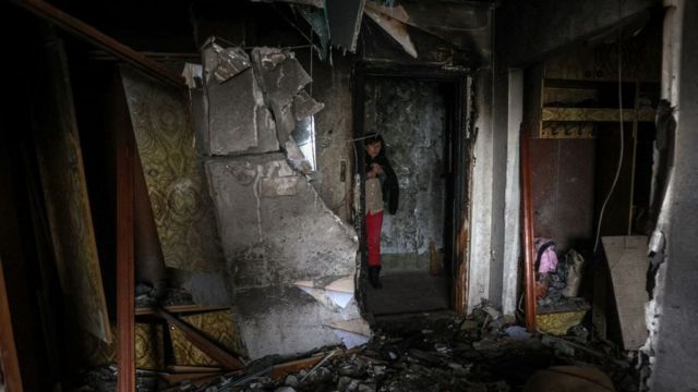 Destroyed house in Jershon