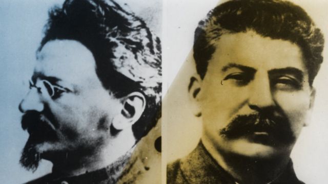 Fotografias de Trostky e Stalin