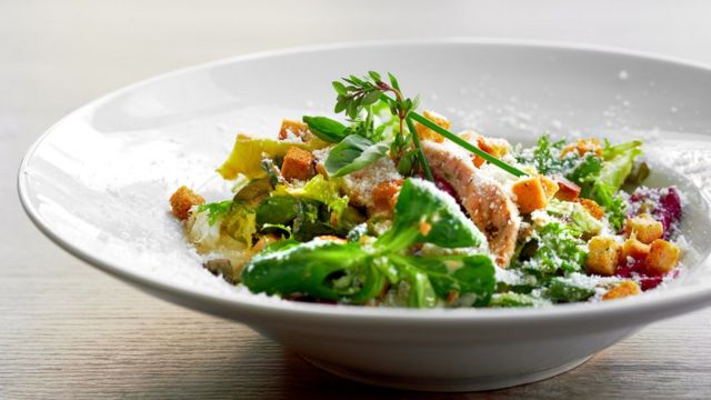 A salad on a plate