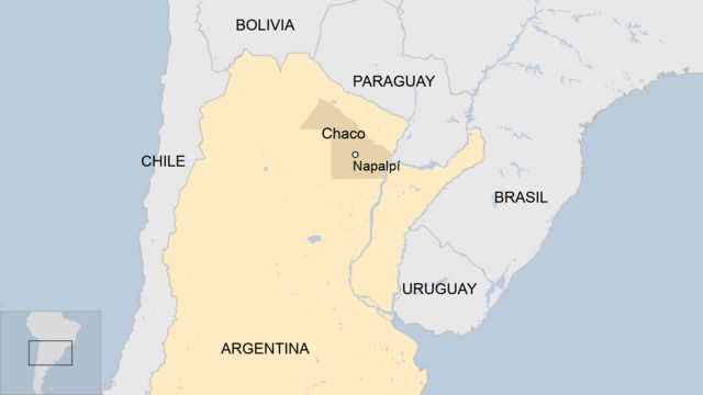 Mapa de Napalpí, en Chaco, Argentina