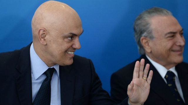 Alexandre de Moraes com o presidente Michel Temer
