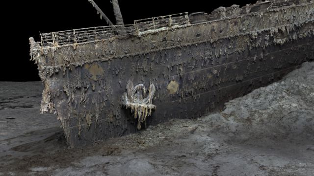 Escaneo de la proa del Titanic