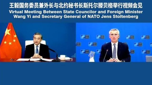 Chinese Foreign Minister Wang Yi meets NATO Secretary General via video