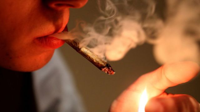 Cannabis smoker in France, file pic