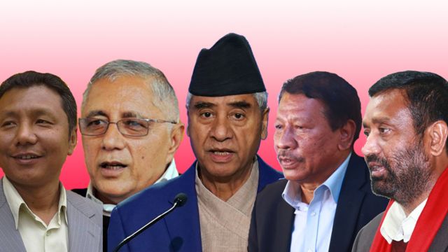 नेपाली कांग्रेसको सभापति पदका पाँच उम्मेदवार
