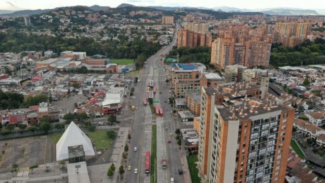 Vista aérea de Suba, Bogotá.