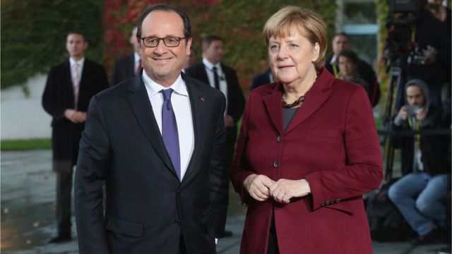 Francoise Hollande da Angela Merkel