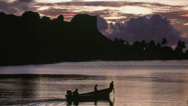 vista de uma ilha na Micronesia