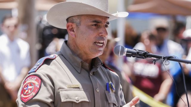 Victor Escalon during a press conference following a mass shooting at Robb Primary School in Ovaldi