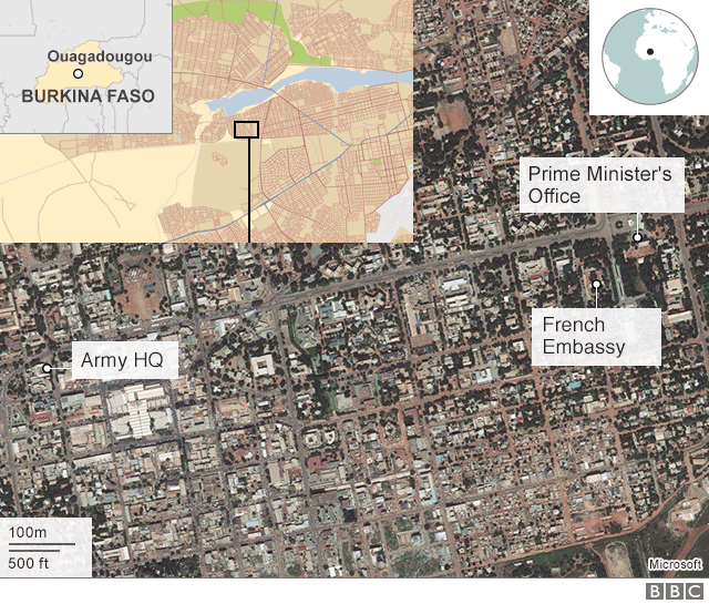 Map showing buildings attacked