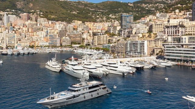 Luxury yachts docked in Monaco
