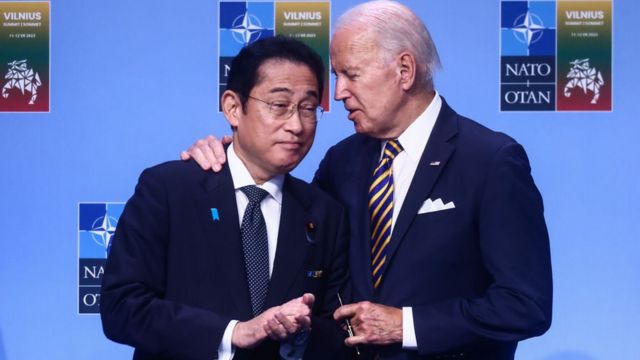 日本首相岸田文雄和美国总统拜登