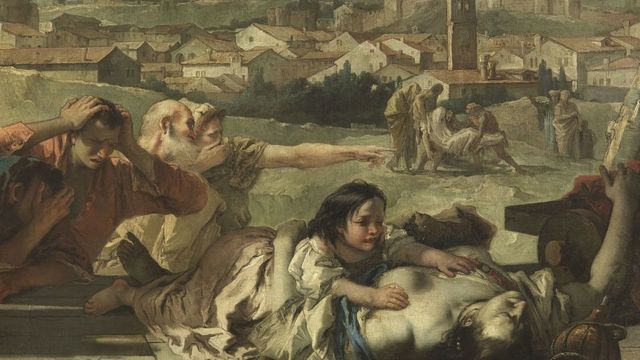 Oil painting of the plague in Italy