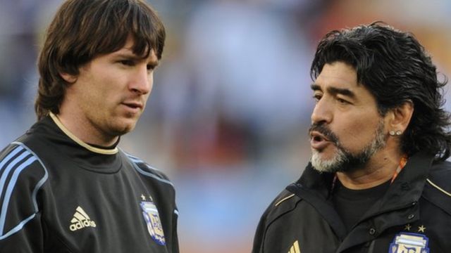 Lionel Messi y Diego Maradona