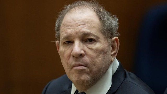 Image shows Harvey Weinstein at his LA trial