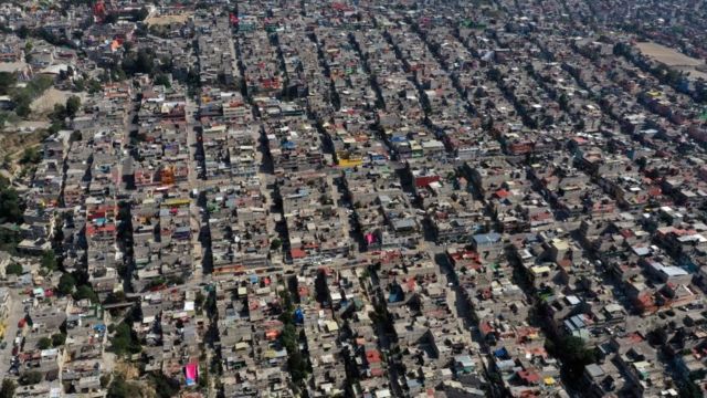 Una vista aérea de un barrio obrero de CDMX