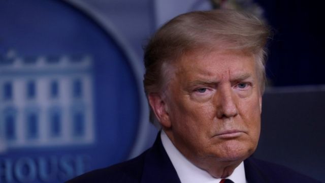 President Donald Trump at White House briefing, 21 July 2020