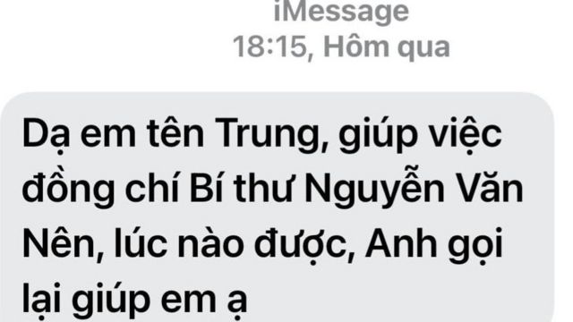 Ông Hải cho biết trợ lý của ông Nên cũng đã được chỉ đạo liên lạc với ông.