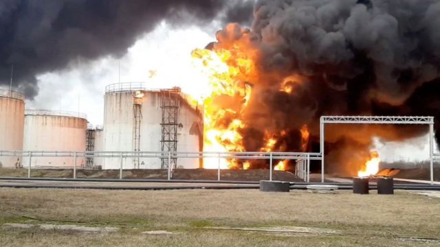 After production at the oil depot in Belogorod