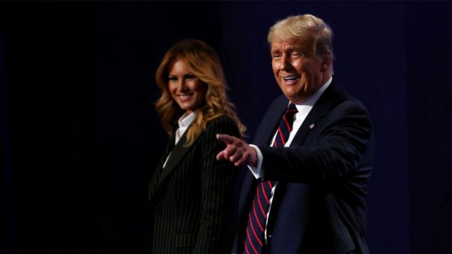 US President Donald Trump and US First Lady Melania Trump