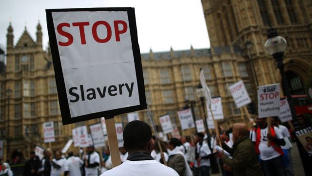 anti slavery rally in London, 2013