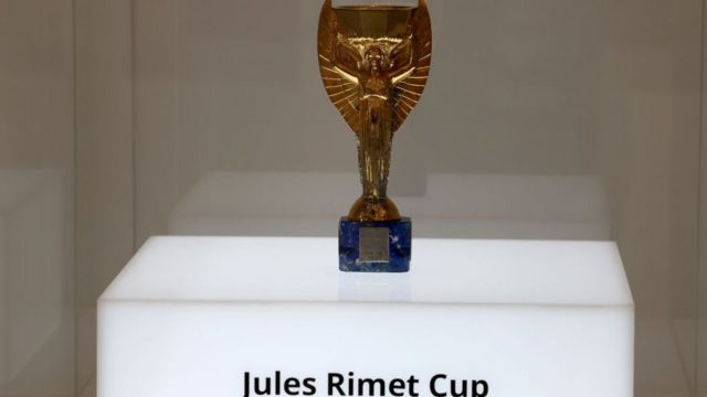 Trofeo Jules Rimet exhibido en Doha, Qatar, el pasado 16 de noviembre.