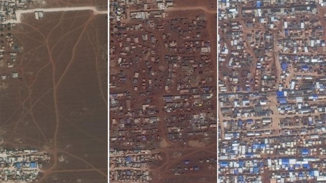 صور الأقمار الصناعية لمناطق في محافظة إدلب السورية