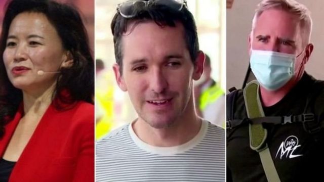 বাম থেকে: চীনে আটক চেং লেই , বিল বার্টলস ও মাইক স্মিথ দ্রুত অস্ট্রেলিয়াতে ফিরে গেছেন।