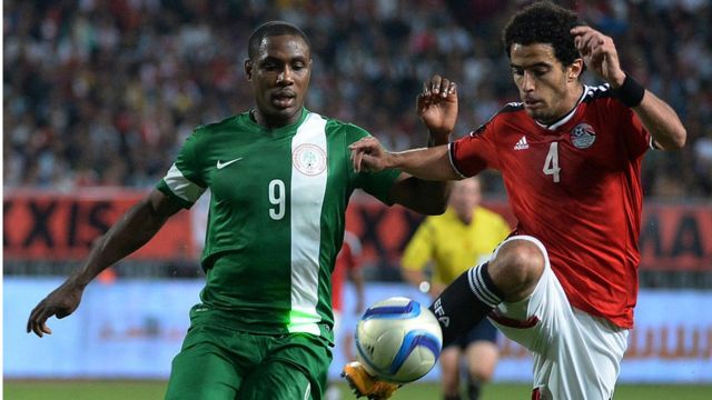 Ighalo and Egyptian player, Omar Gaber