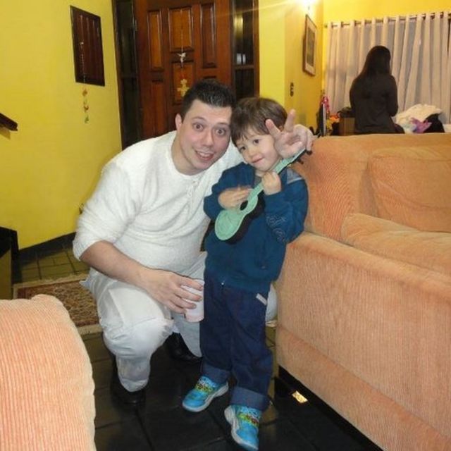 Daniel Galvão com o filho Daniel