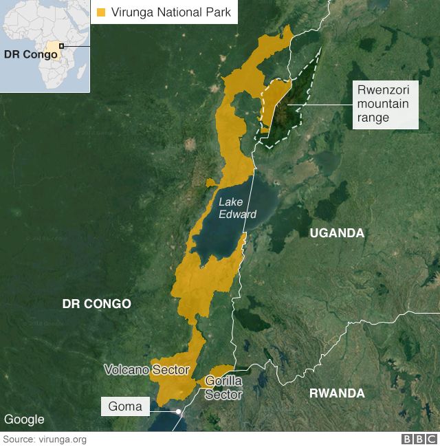 Virunga National Park Map Dr Congo's Virunga National Park: The Deadly Job Of Protecting Gorillas -  Bbc News