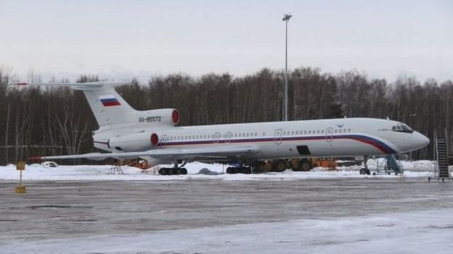 Tu-154 hərbi təyyarəsi 2015-ci il, Moskva yaxınlığındakı hərbi aeroportda görünüb