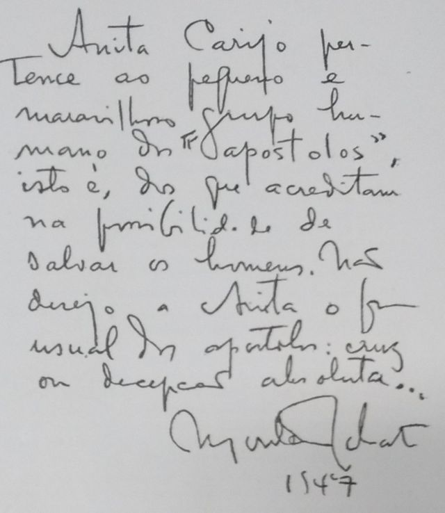 Reprodução de manuscrito de Monteiro Lobato
