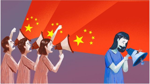 Illustration of Chinese patriotic bloggers