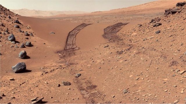 Huellas de una misión de exploración en Marte
