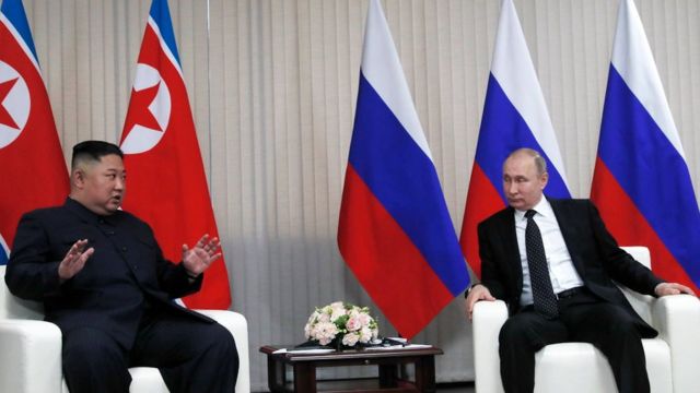(캡션) 김정은 북한 국무위원장과 블라디미르 푸틴 러시아 대통령