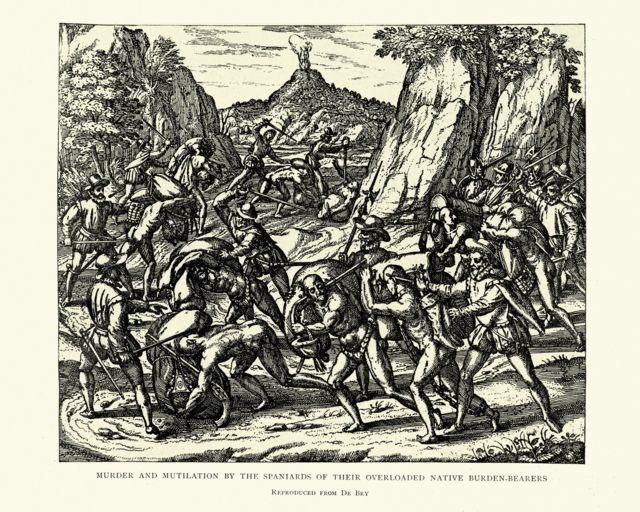 Ilustración de conquistadores españoles
