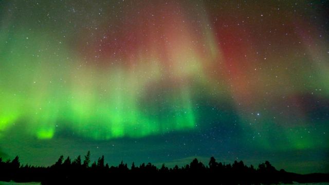 Aurora boreal na Finlândia