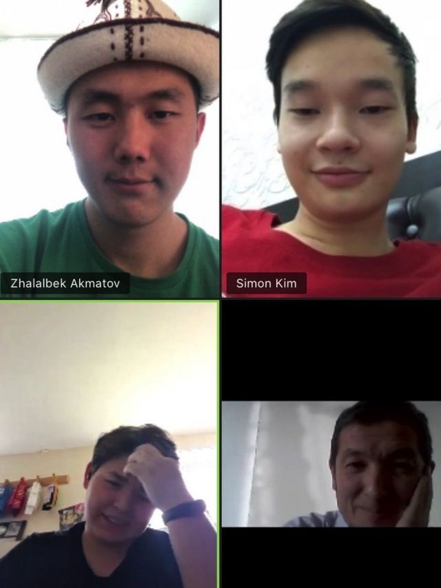A four-way Zoom call