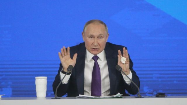 Vladimir Putin en un discurso